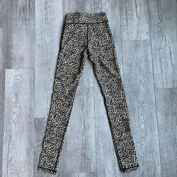 The Upside Leggings Size XXS Leopard Yoga Crop Drawstring Elastic Waist - Picture 3 of 4